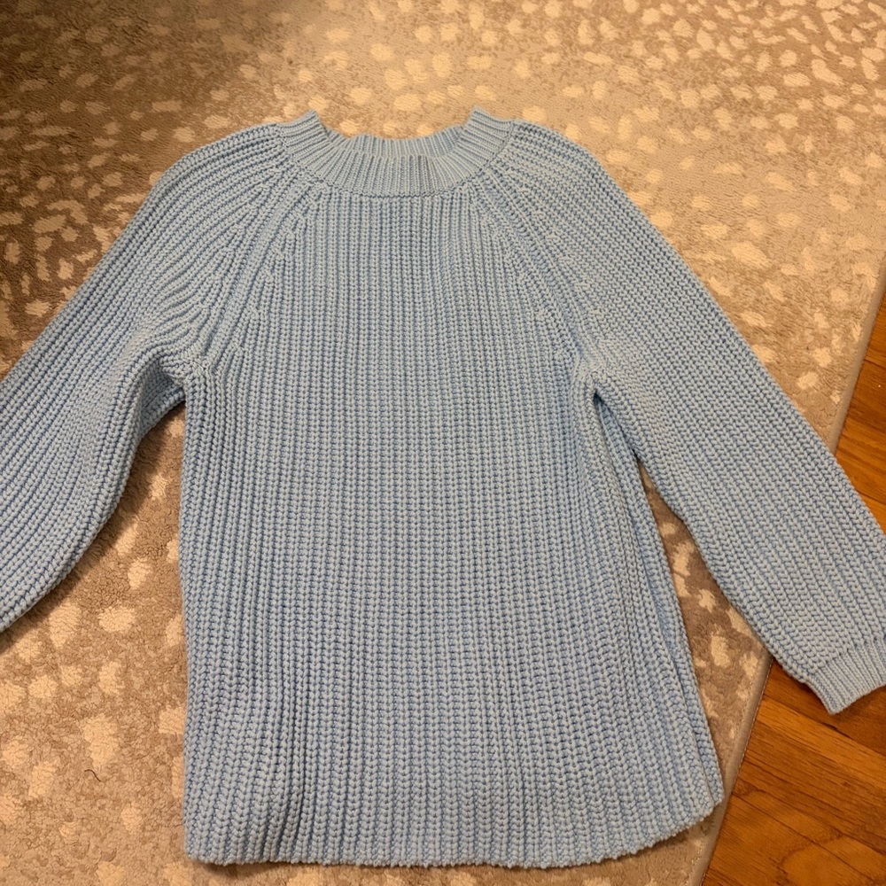 NWOT Ann Taylor Sky Blue Knit Sweater 3/4 length sleeve